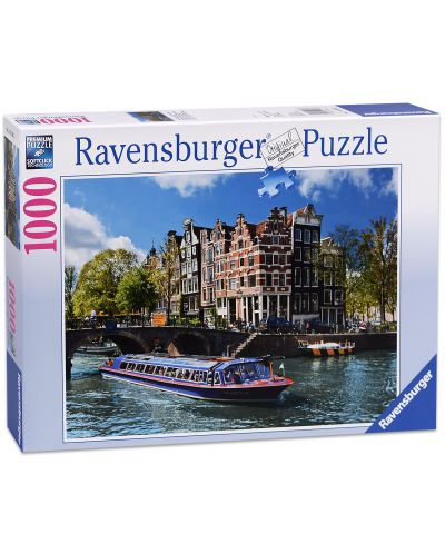 Пъзел Ravensburger от 1000 части - Каналите в Амстердам - 1