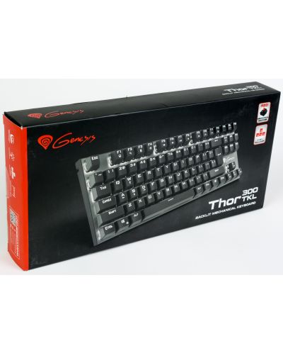Механична клавиатура Genesis Thor 300 - TKL, за PC, червени суичове, бяла подсветка (разопакован) - 2