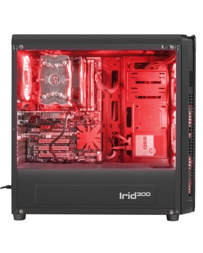 Кутия Genesis - Irid 300, mid tower, черна/червена/прозрачна - 4
