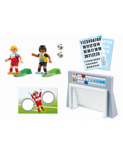 Комплект фигурки Playmobil Sports & Action - Футболисти с футболна врата - 3