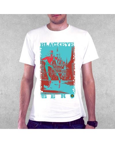 Тениска RockaCoca Blackeyed Hero, бяла, размер XL - 2