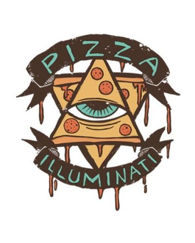 Тениска RockaCoca Pizza Iluminati, бяла, размер L - 2