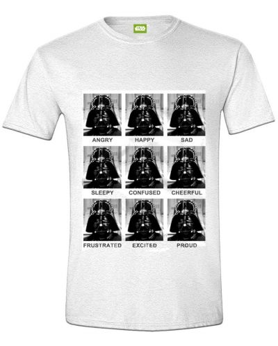 Тениска Star Wars - Angry Happy Sad Portraits, бяла, размер S - 1