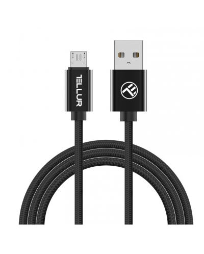 Кабел Tellur - TLL155322, USB-A/Micro USB, 2 m, черен - 1