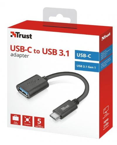 Кабел Trust - USB-C to USB 3, черен - 4