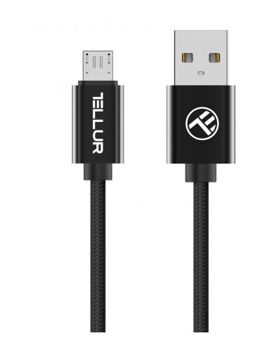 Кабел Tellur - TLL155322, USB-A/Micro USB, 2 m, черен - 2