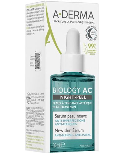A-Derma Biology AC Серум за лице Night-Peel, 30 ml - 3
