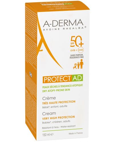A-Derma Protect Слънцезащитен крем AD, SPF50+, 150 ml - 3