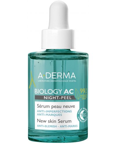A-Derma Biology AC Серум за лице Night-Peel, 30 ml - 1