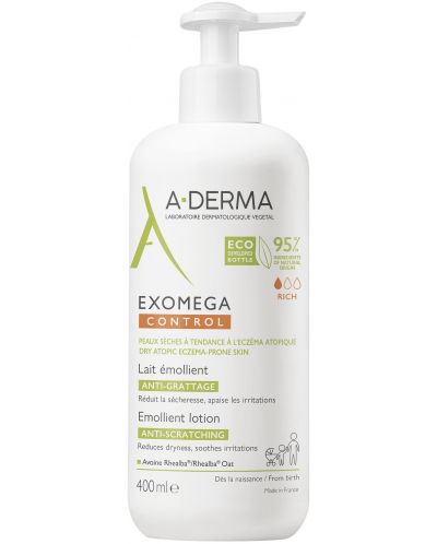 A-Derma Exomega Control Емолиентно мляко против разчесване, 400 ml - 1