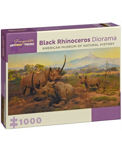 Пъзел Pomegranate от 1000 части - Черни носорози - 1