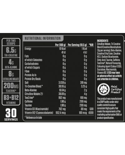 ABE Ultimate Pre-Workout, синя малина, 315 g, Applied Nutrition - 2