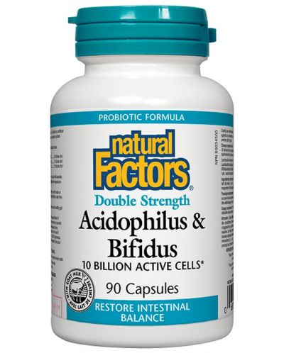 Acidophilus & Bifidus, 90 капсули, Natural Factors - 1