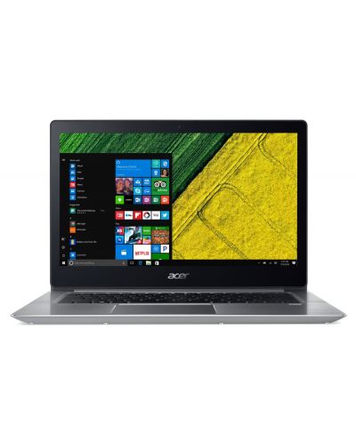Acer Aspire Swift 3 Ultrabook, Intel Core i5-7200U (up to 3.10GHz, 3MB), 14.0" FullHD (1920x1080) IPS Anti-Glare, HD Cam, 8GB DDR4, 256GB PCI-E SSD, nVidia GeForce 940MX 2GB DDR5, 802.11ac, BT 4.1, MS Windows 10 Home, Sparkly Silver - 1
