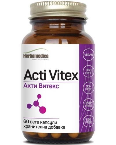 Acti Vitex, 500 mg, 60 веге капсули, Herbamedica - 1