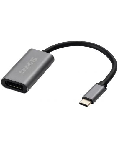 Адаптер Sandberg - USB-C/DisplayPort Link, сив - 1