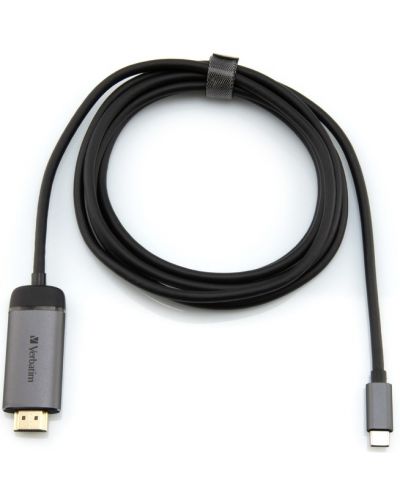 Адаптер Verbatim - USB-C/HDMI, 1.5 m, черен/сребрист - 2
