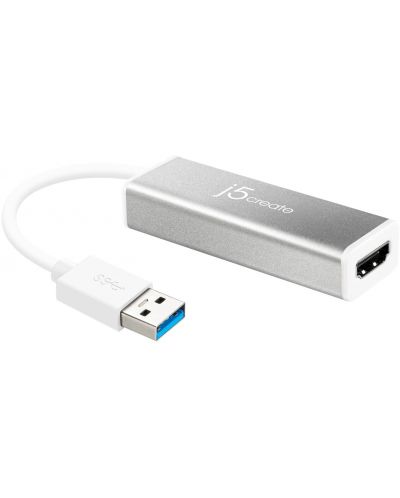 Адаптер j5create - JUA355 Slim, USB 3.0/HDMI, бял