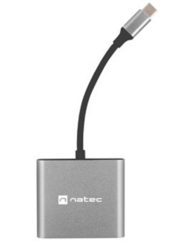 Адаптер Natec - Fowler Mini, USB-C/USB 3.0, HDMI, USB-C, сив - 3