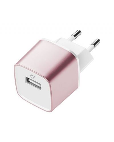 Зарядно устройство Celluarline - Unique Design, USB-A, 10W, розово - 1