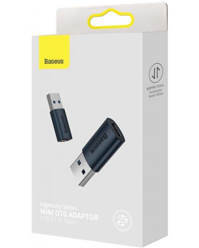 Адаптер Baseus - Ingenuity, USB-A/USB-C, тъмносин - 5
