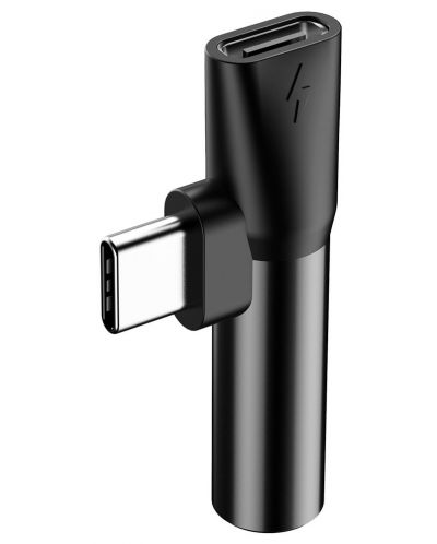 Адаптер Baseus - L41, USB-C/USB-C/жак 3.5 mm, черен - 1