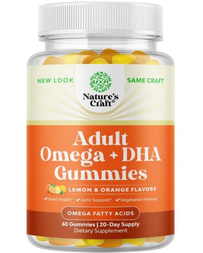Adult Omega + DHA, 60 желирани таблетки, Nature's Craft - 1