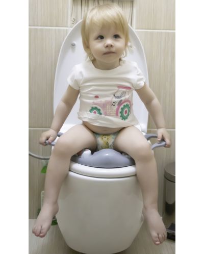 Адаптор за тоалетна чиния BabyJem - С бухалчета, сив - 4