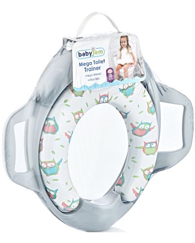 Адаптор за тоалетна чиния BabyJem - С бухалчета, сив - 3