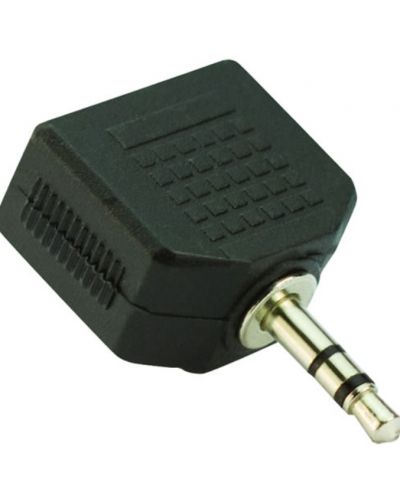 Адаптер VCom - CA511 Stereo M/Stereo F, 3.5 mm, черен - 1