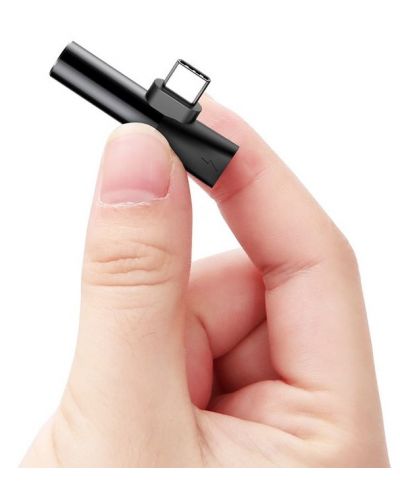Адаптер Baseus - L41, USB-C/USB-C/жак 3.5 mm, черен - 6