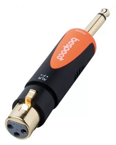 Адаптер Bespeco - SLAD500, 6.3 mm/XLR, черен/оранжев - 2