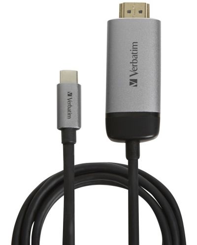 Адаптер Verbatim - USB-C/HDMI, 1.5 m, черен/сребрист - 1