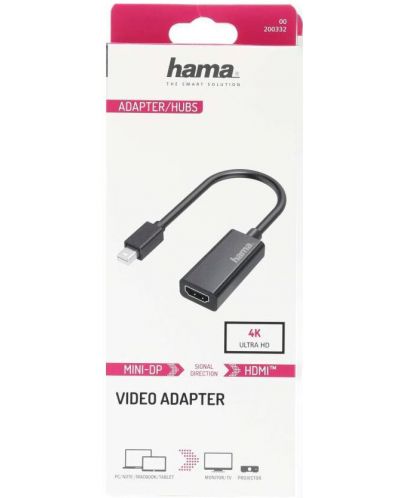 Aдаптер Hama - 200332, HDMI/Mini DP, Ultra-HD 4K, черен - 2
