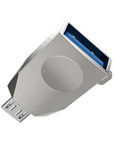 Адаптер Hoco - UA10 OTG, Micro USB/USB-A, сребрист - 2
