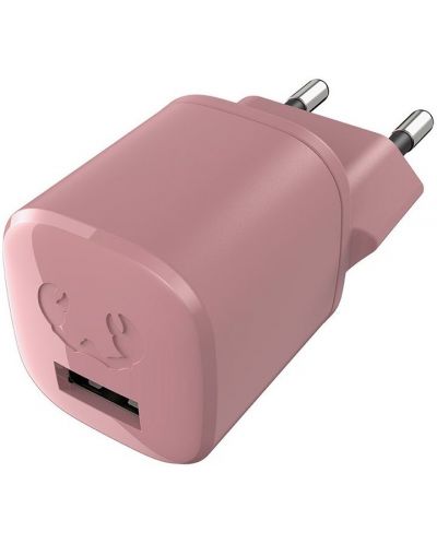 Зарядно устройство Fresh N Rebel - Mini, USB-A, 12W, розово - 1