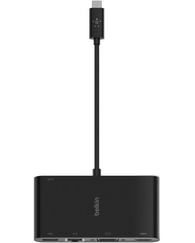 Адаптер Belkin - USB-C/GBE, HDMI, VGA, USB-A, черен - 6