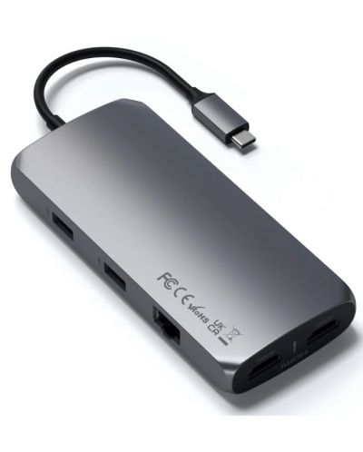 Адаптер Satechi - ST-UCMXAM, USB-C/MultiPort MX, сив - 2