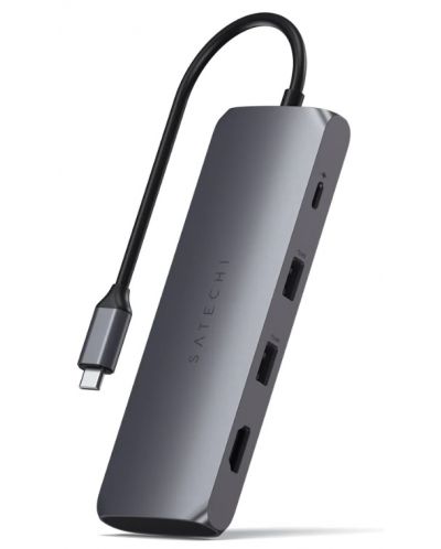 Адаптер Satechi - ST-UCHSEM, USB-C/MultiPort, сив - 3