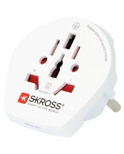 Адаптер Skross - 1500211E, 220V към EU, бял - 1