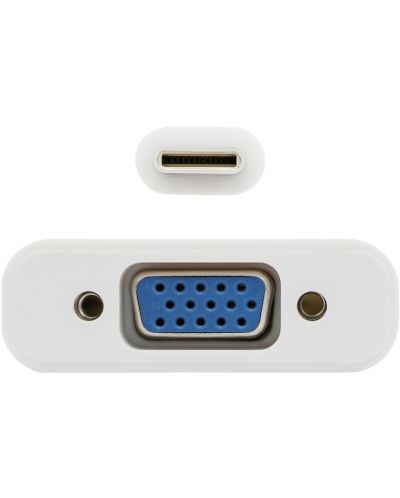 Адаптер VCom - CU421, USB-C/VGA, бял - 1