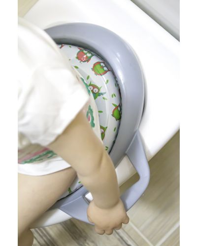 Адаптор за тоалетна чиния BabyJem - С бухалчета, сив - 6