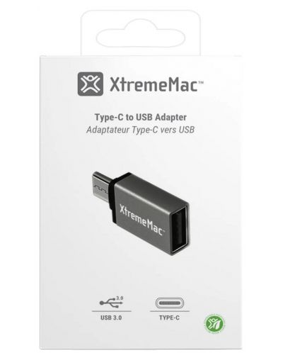 Адаптер XtremeMac - XWH-ACA-13, USB-C/USB-A, черен - 6