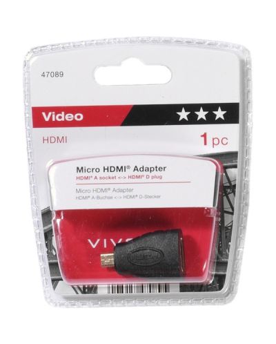 Адаптер Vivanco - 47089, Micro HDMI/HDMI, черен - 2