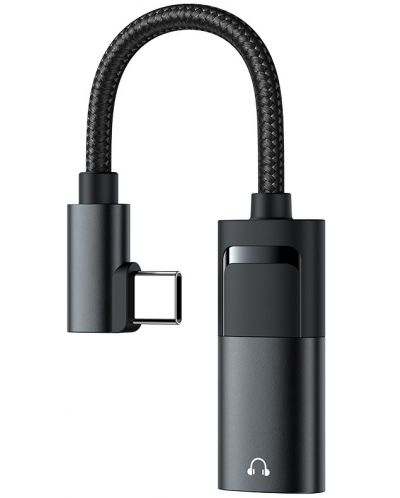 Адаптер Xmart - USB-C/жак 3.5 mm/USB-C, черен - 1