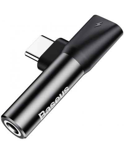 Адаптер Baseus - L41, USB-C/USB-C/жак 3.5 mm, черен - 4