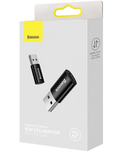 Адаптер Baseus - Ingenuity OTG, USB-A/USB-C, черен - 8
