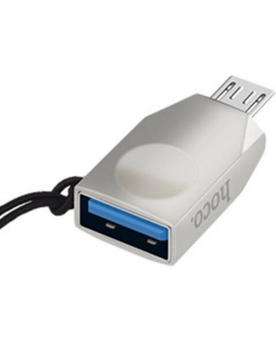 Адаптер Hoco - UA10 OTG, Micro USB/USB-A, сребрист - 3