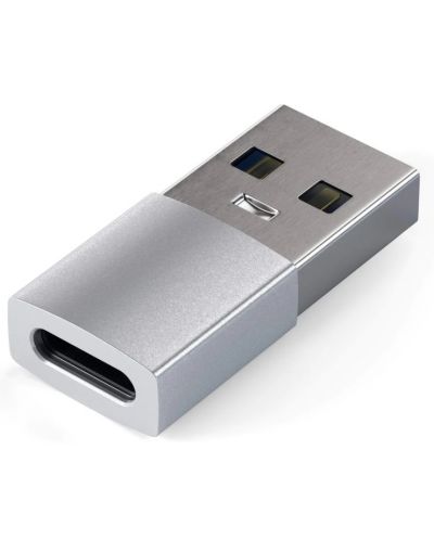 Адаптер Satechi - Aluminum, USB-A/USB-C, сребрист - 1