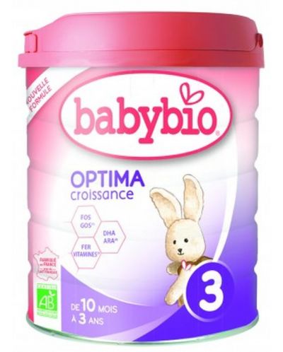 Адаптирано мляко Babybio - Optima 3, 800 g - 1